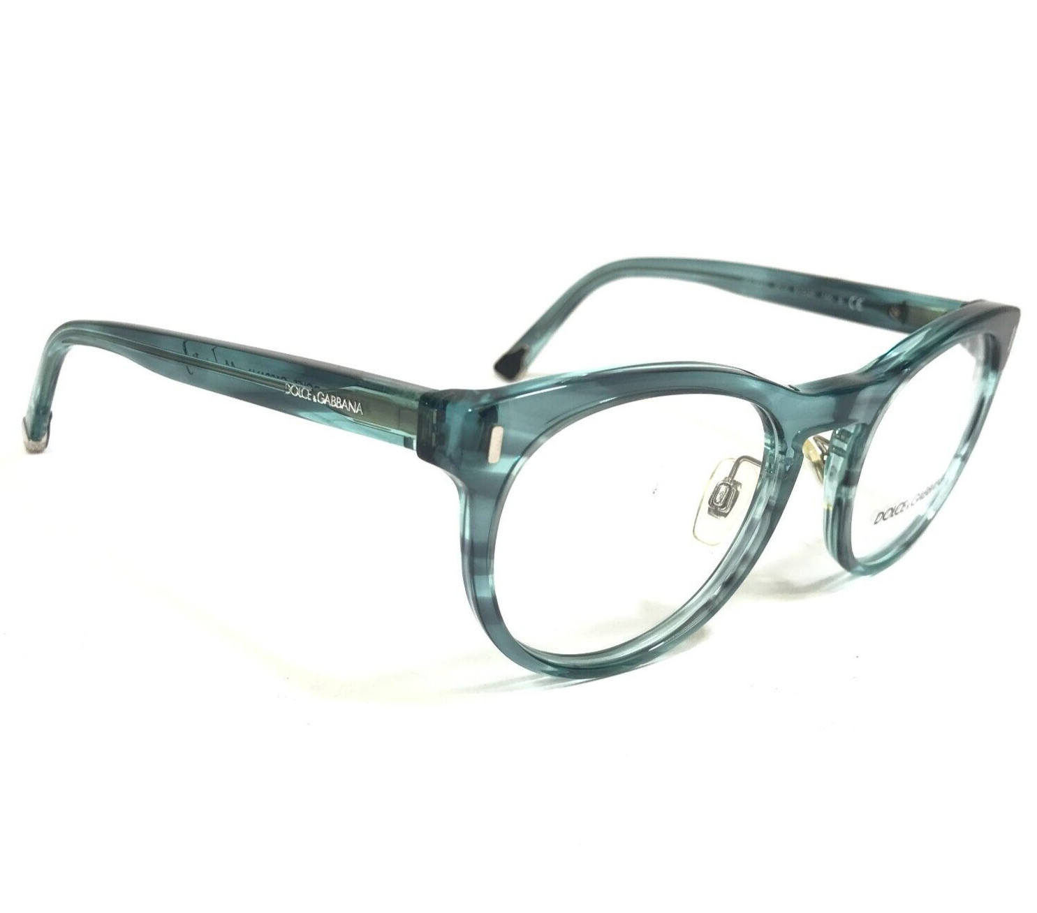 Dolce & Gabbana Eyeglasses Frames DG3240 3010 Blue Horn Round Full Rim 51-20-140