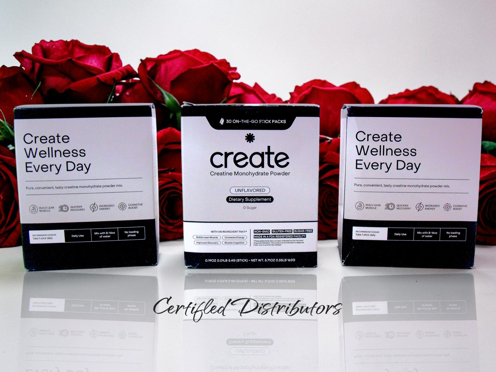 (3-Pack) Create Creatine Monohydrate On-The-Go Sticks Unflavored 30ct Exp: 08/27