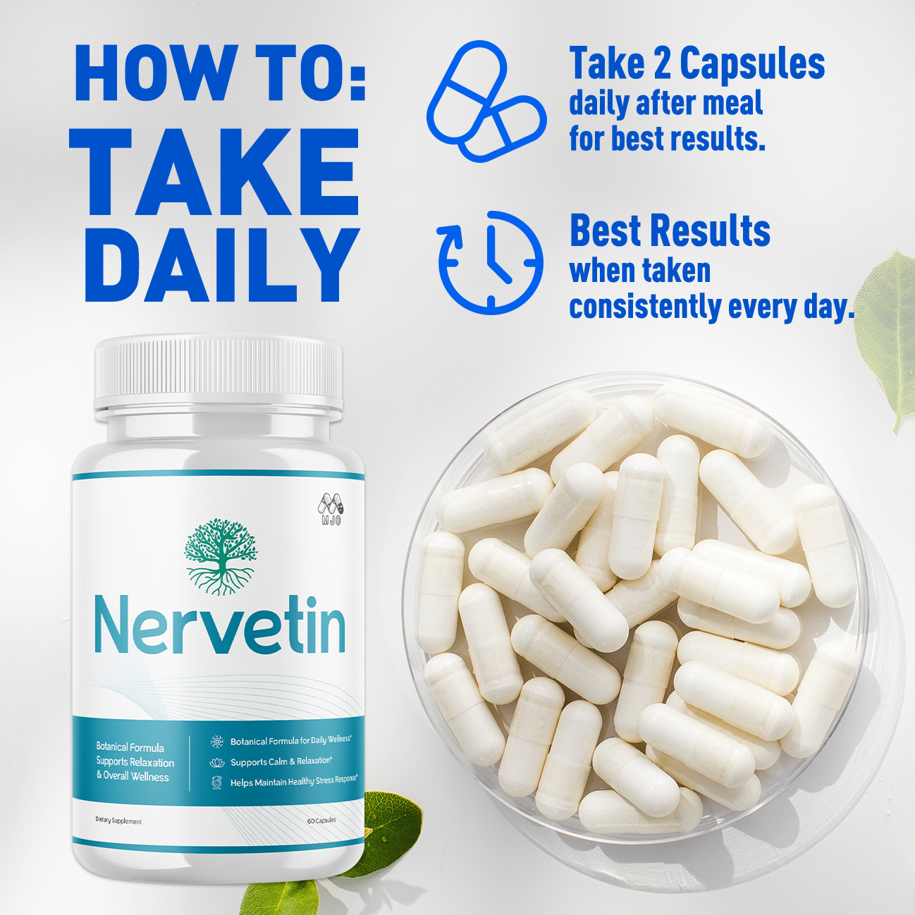 (1 Pack) Nervetin Advanced Nerve Support Strength Formula Nerve Tin 60 Capsules