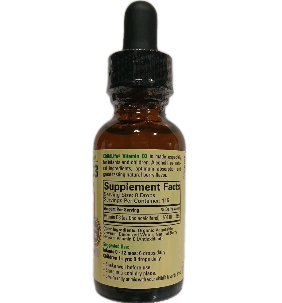 ChildLife Essentials – Vitamin D3 – Natural Berry Flavor – Immune Support