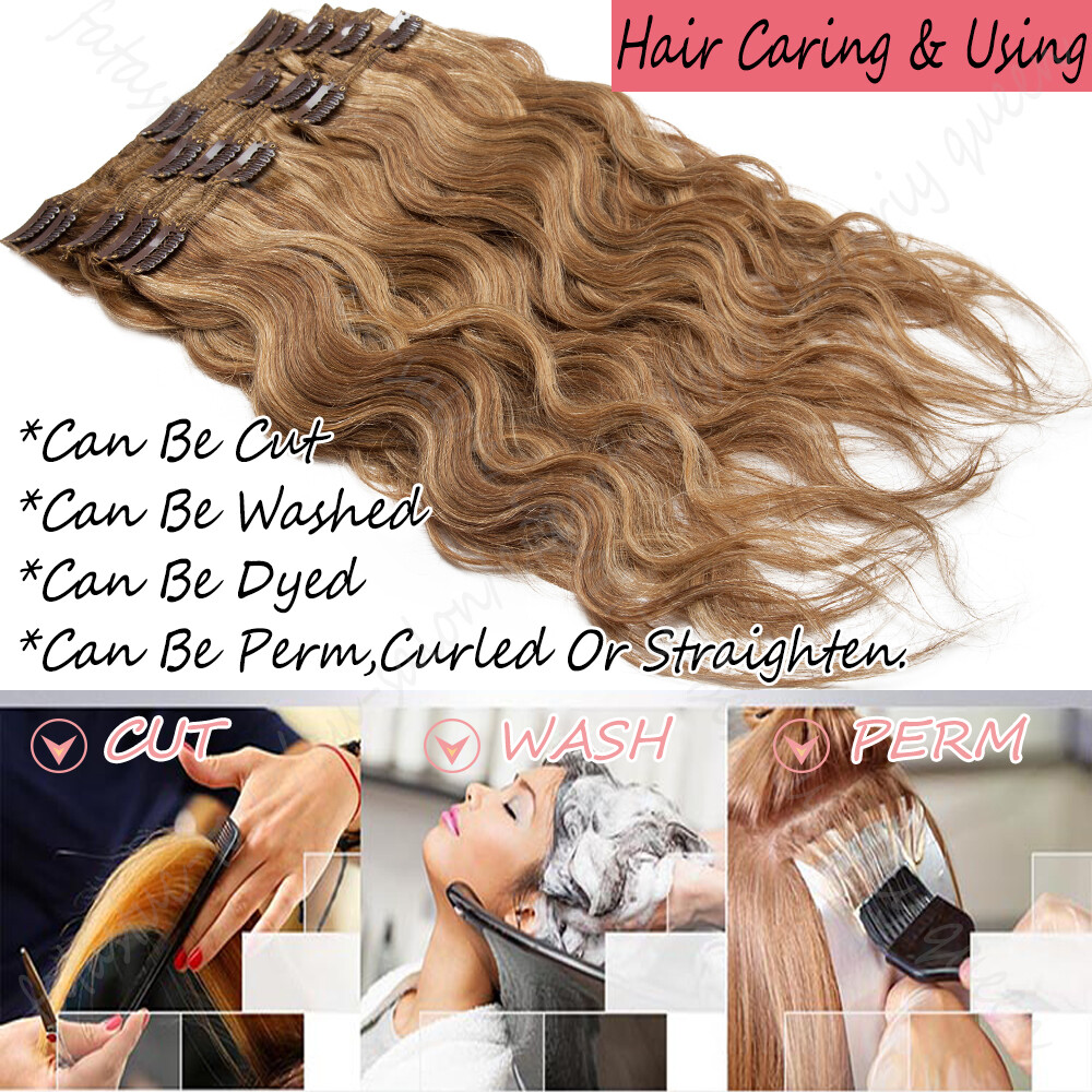 Extra Thick 150g+ Double Weft Clip In Human Hair Extensions Full Head 10-24 Inch