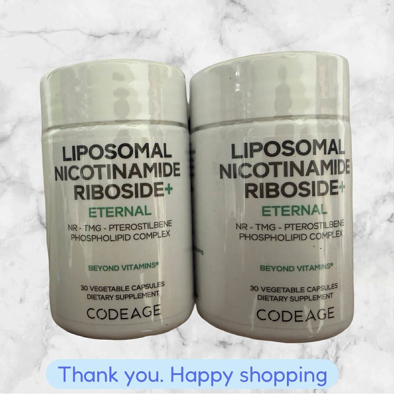 FOR 2 Codeage Liposomal Nicotinamide Riboside+ 30 Vegetable Capsules NEW SHIP