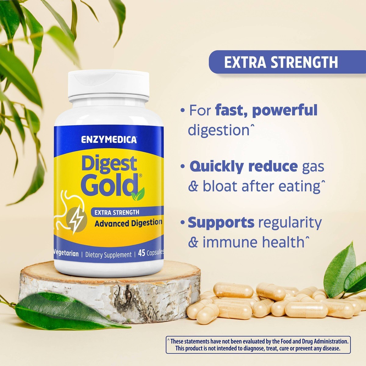 Enzymedica Digest Gold Enzymes and Probiotics Advanced Digestion Extra 45ct