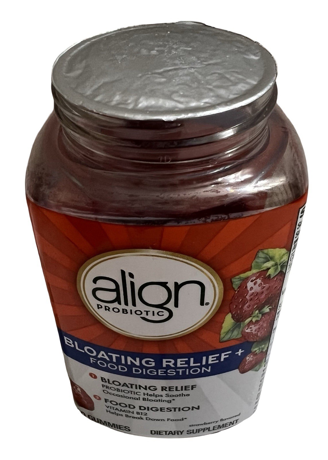 Align Probiotic Bloating Relief + Food Digestion 60 Gummies EXP 09/2026