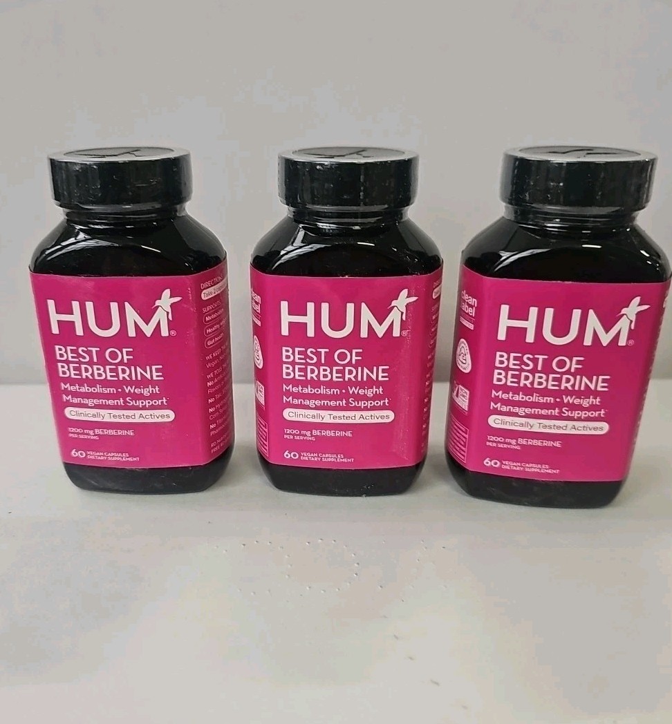 Pack of 3 – HUM Best of Berberine Supplement 1200mg EXP :06/2028.