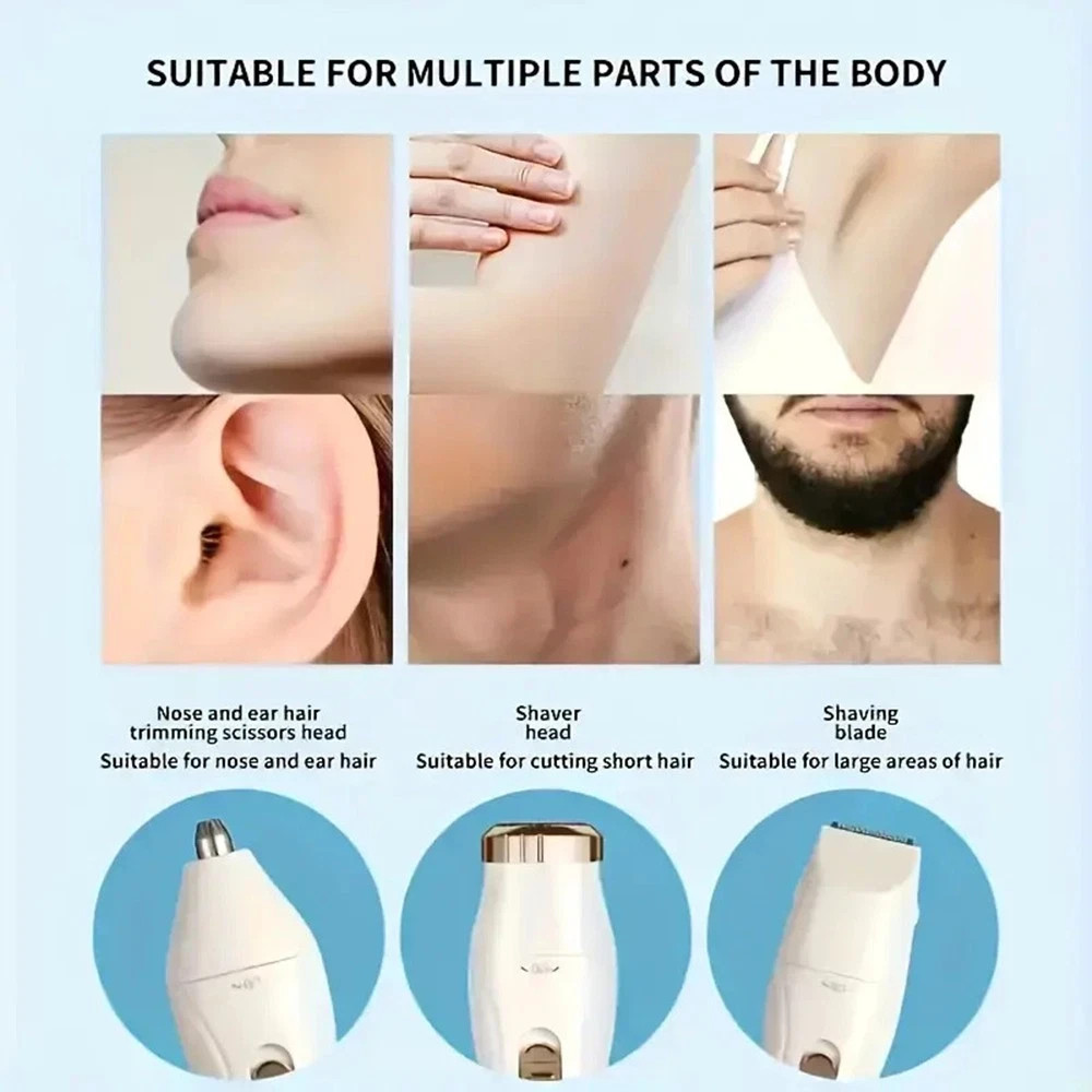 Multifunction USB Painless Shaver Portable Epilator 3 in 1 Lady Hair Remover