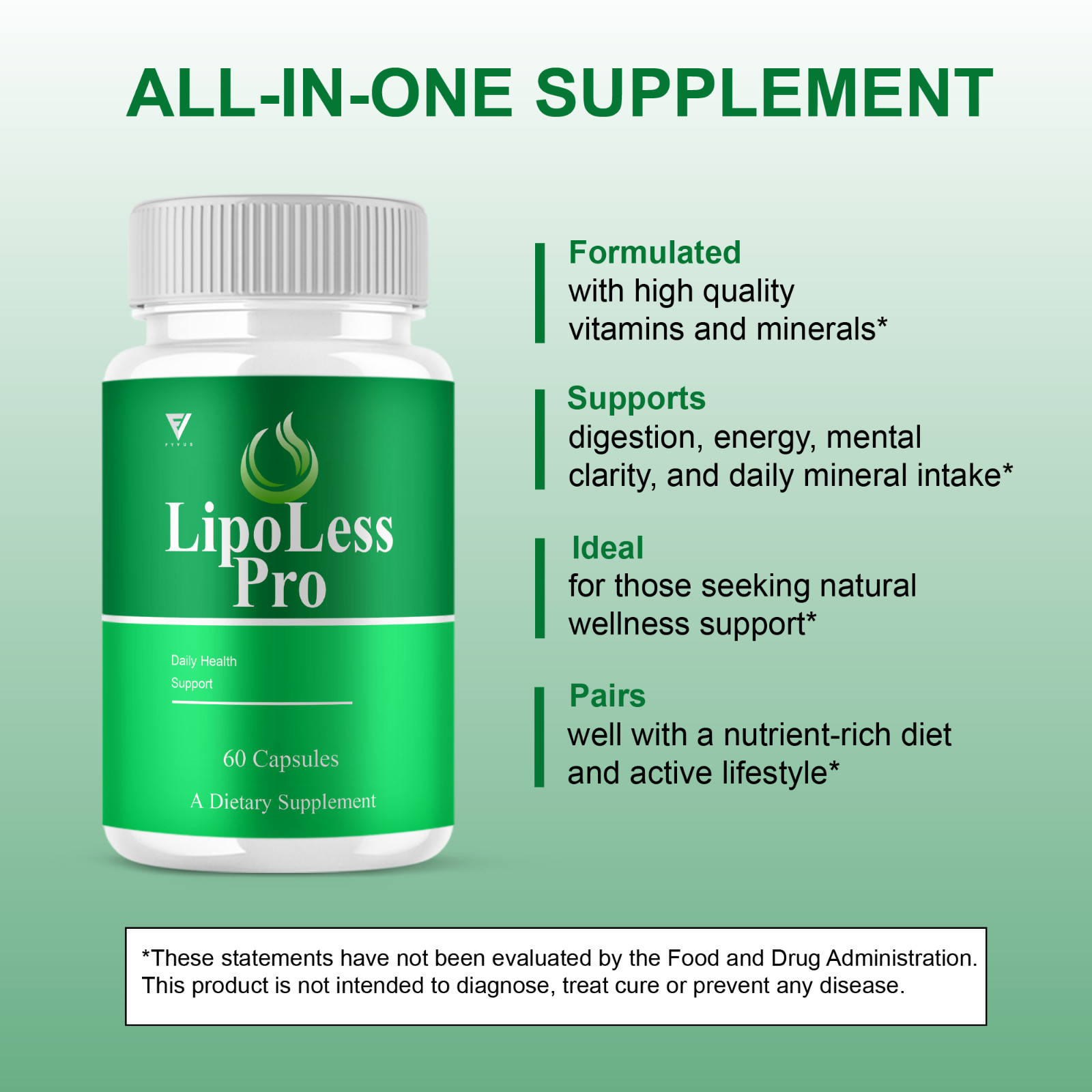 (5 Pack) Lipoless Pro Capsules, Lipoless Advanced Health Formula (300 Capsules)