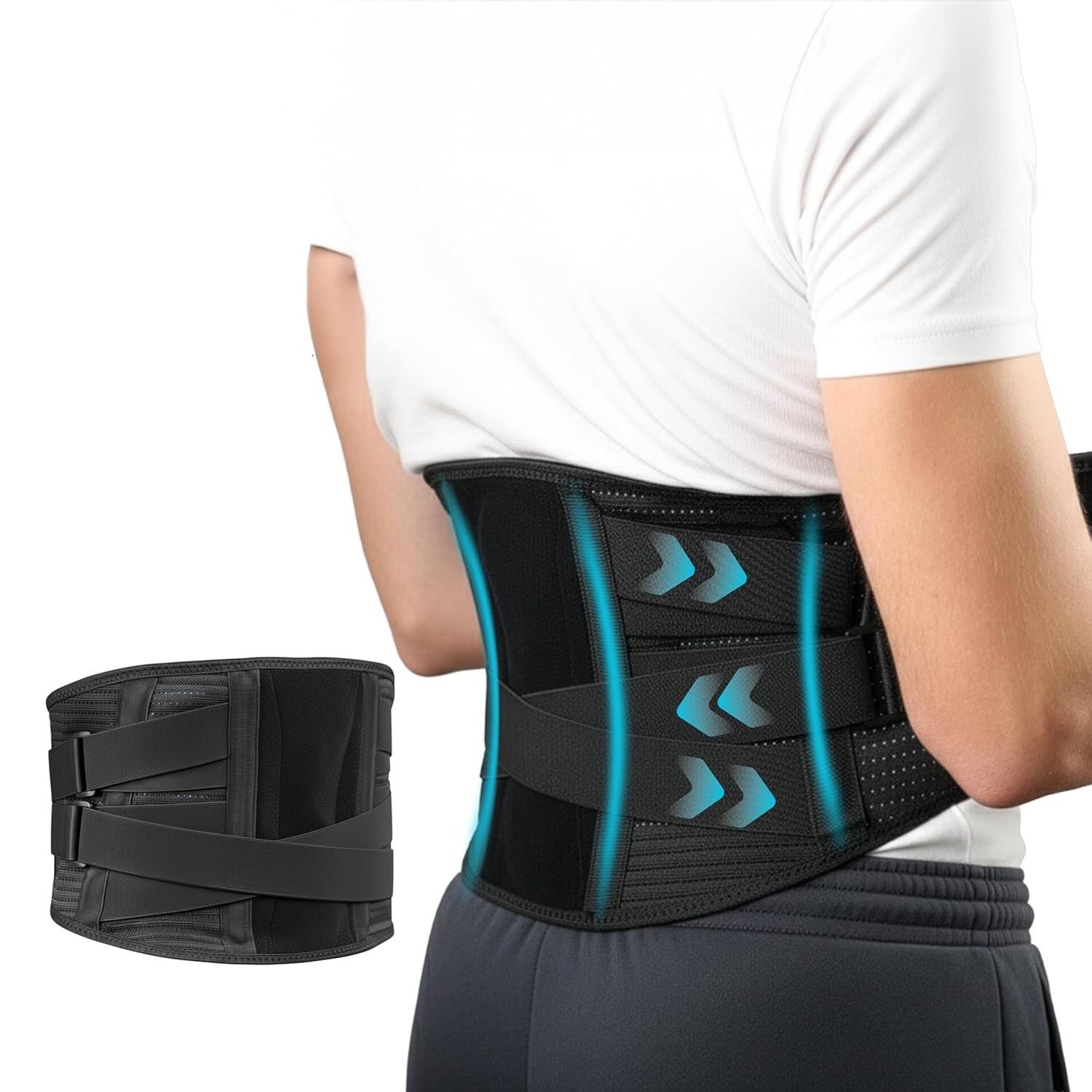 Adjustable Lower Back Brace Lumbar Support Waist Belt for Men Women Pain Relief