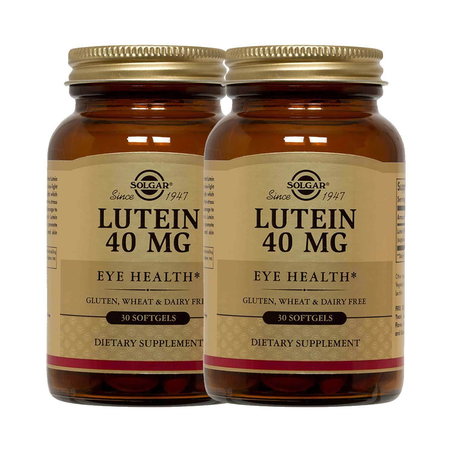 2x Solgar Lutein 40 mg Softgels 30
