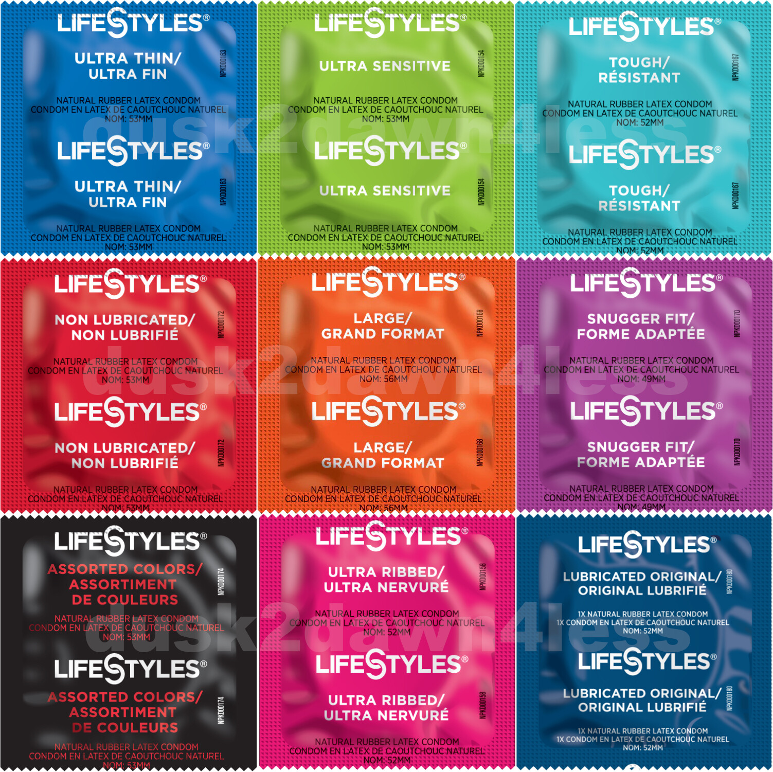 Lifestyles Lubricated Latex Bulk Condoms – Choose Style & Amount
