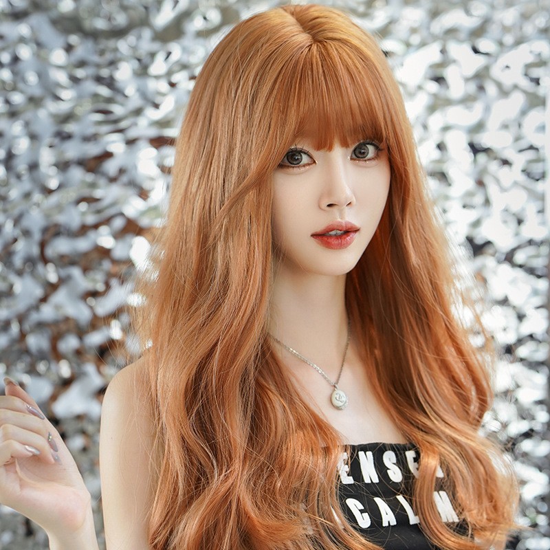 Ginger Orange Long Body Wave Wig for Women Natural Face Framing Full Head