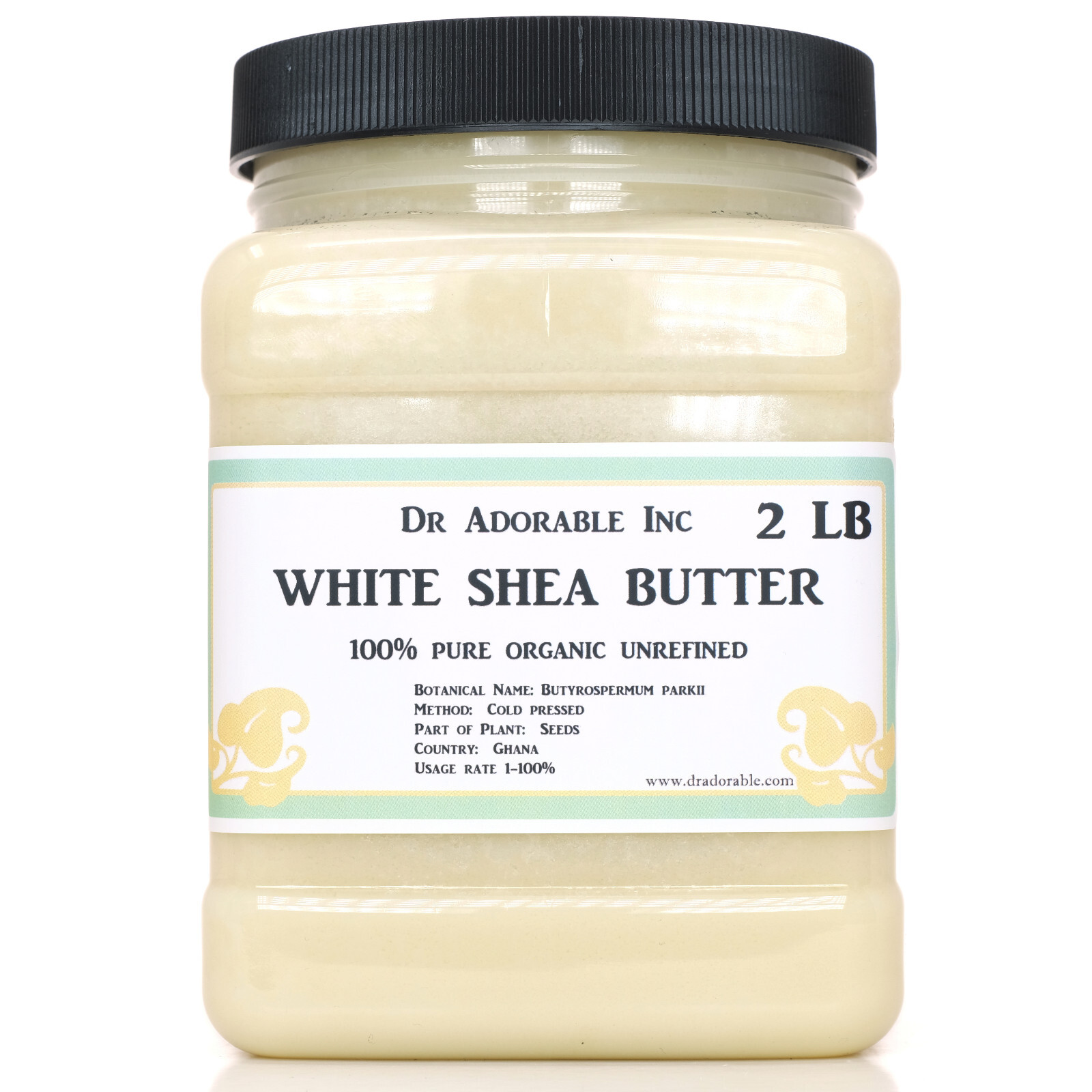 Premium High Quality White Shea Butter Unrefined Raw Pure & Organic 32 oz/2 lb