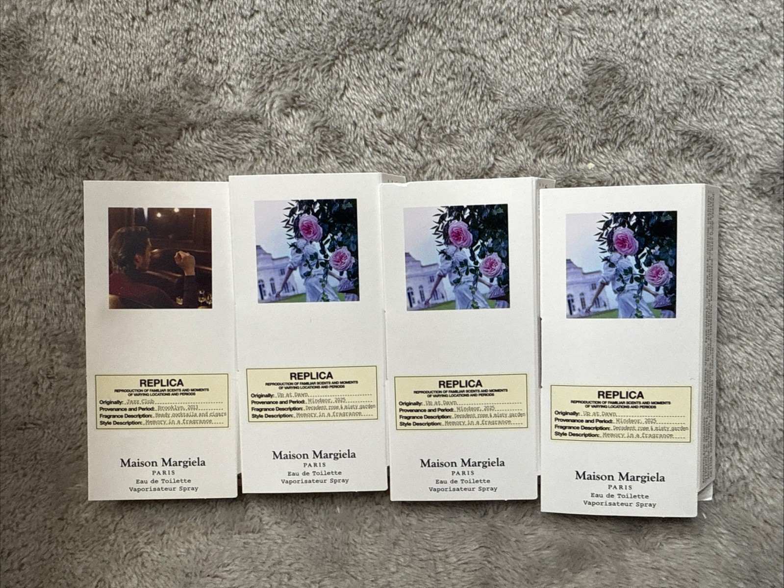 Set OF 4 Maison Margiela REPLICA UP AT DAWN WOMEN EDT & Jazz Club 1.2ml 0.04fl