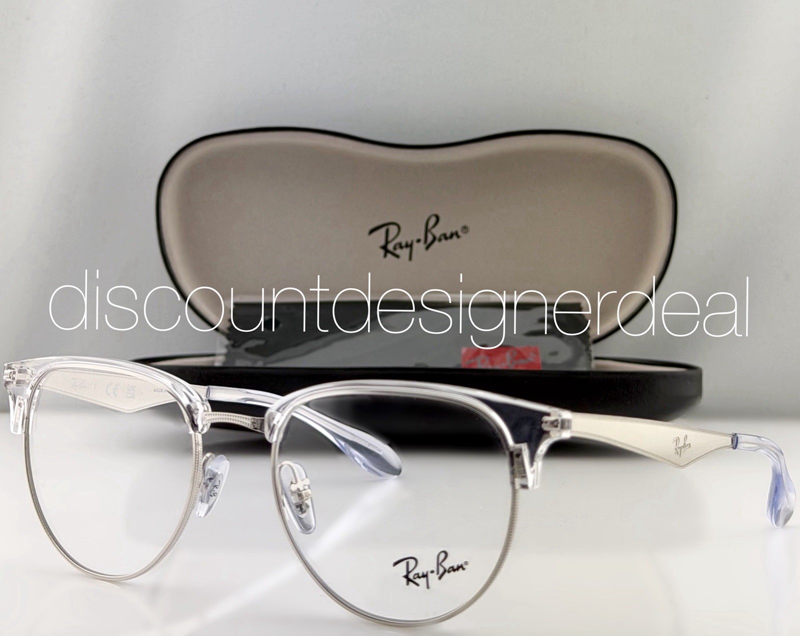 Ray-Ban Clubmaster Round RB6396 2936 Eyeglasses Clear Silver Frame 51mm NEW
