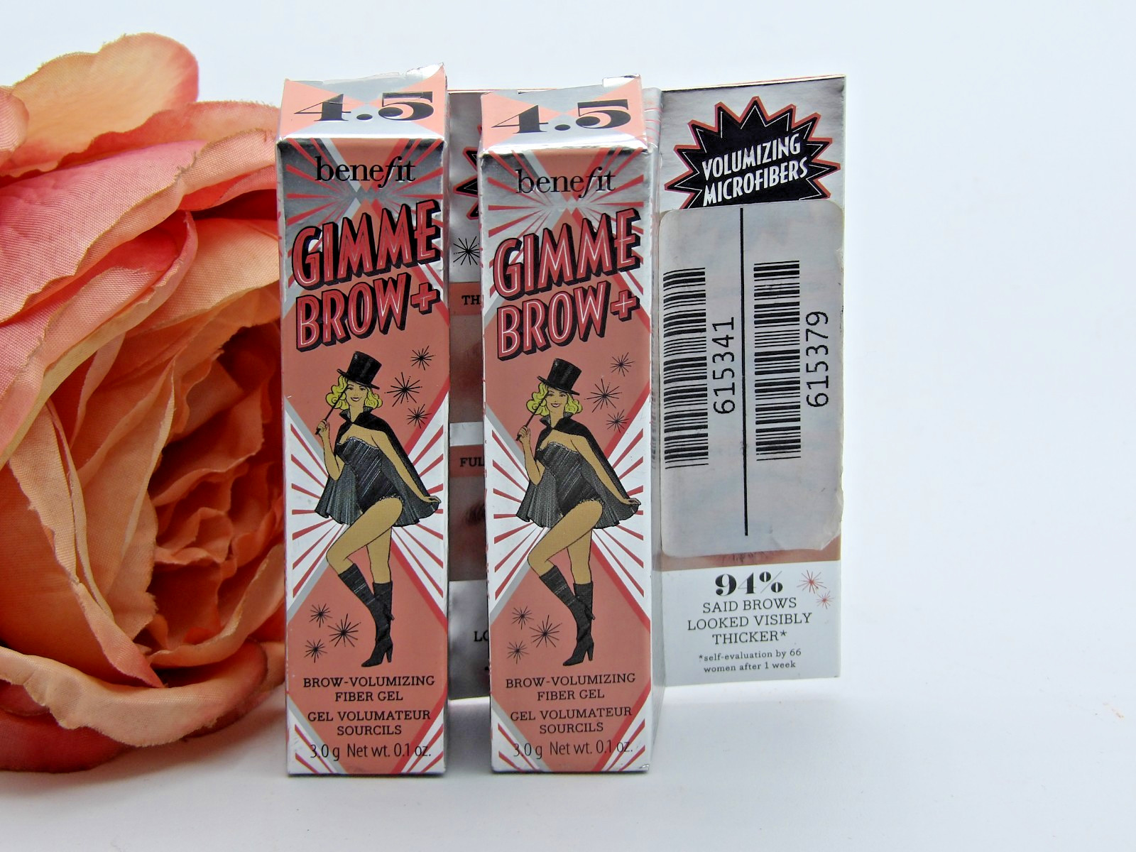 2x Benefit Gimme Brow+ Volumizing Fiber Gel # 4.5 ~0.1 oz New In Box Not Sealed