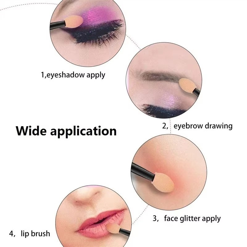 30PCS Double Ended Eye Shadow Sponge Applicator Brushes Makeup Tool Set