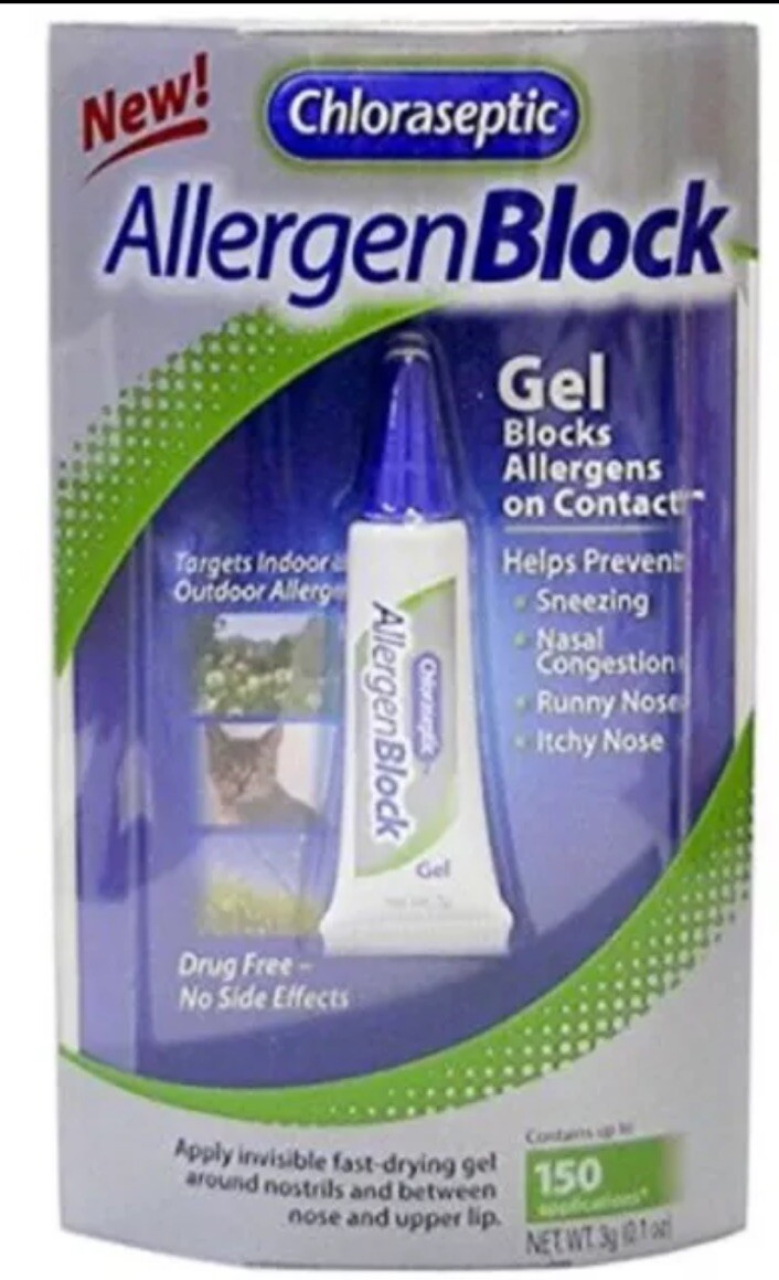 Chloraseptic Allergen Block Gel 0.1oz helps Prevent Sneezing Runny Nose 150 Uses