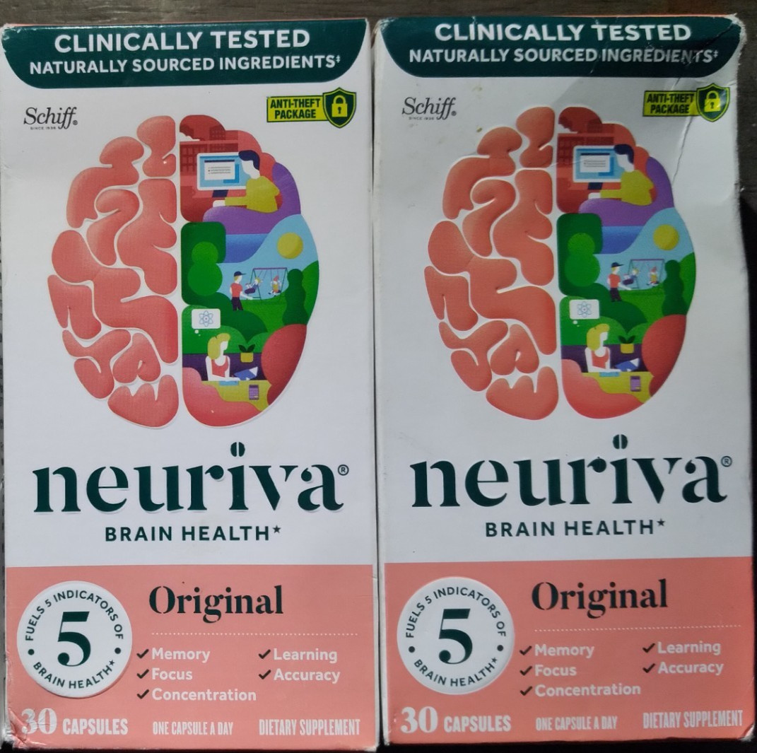 2 NEURIVA ORIGINAL 5 BRAIN HEALTH INDICATORS MEMORY SUPPLEMENT 30 X2 60 CAPSULES