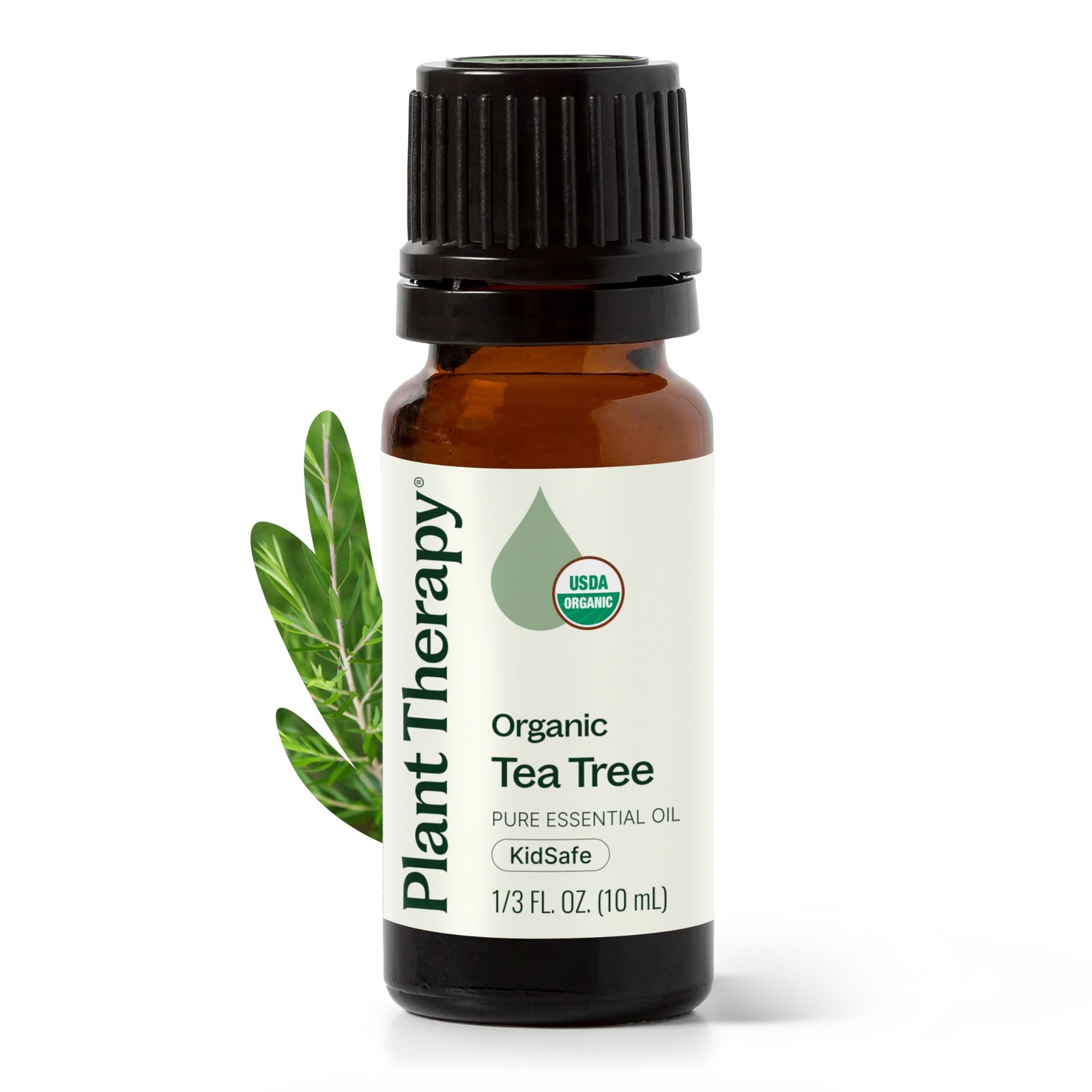 Plant Therapy Organic Tea Tree Oil 0.33 Fl Oz (Pack of 1), Clear Or Colorless
