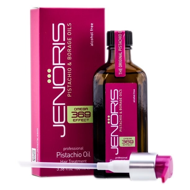 Jenoris Pistachio Oil Hair Treatment 3.38oz is the best. Excellent results.