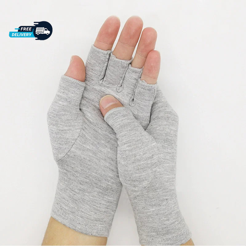 1 Pair Bamboo Gloves Compression Arthritis Glove Wrist Support Joint Pain Relief