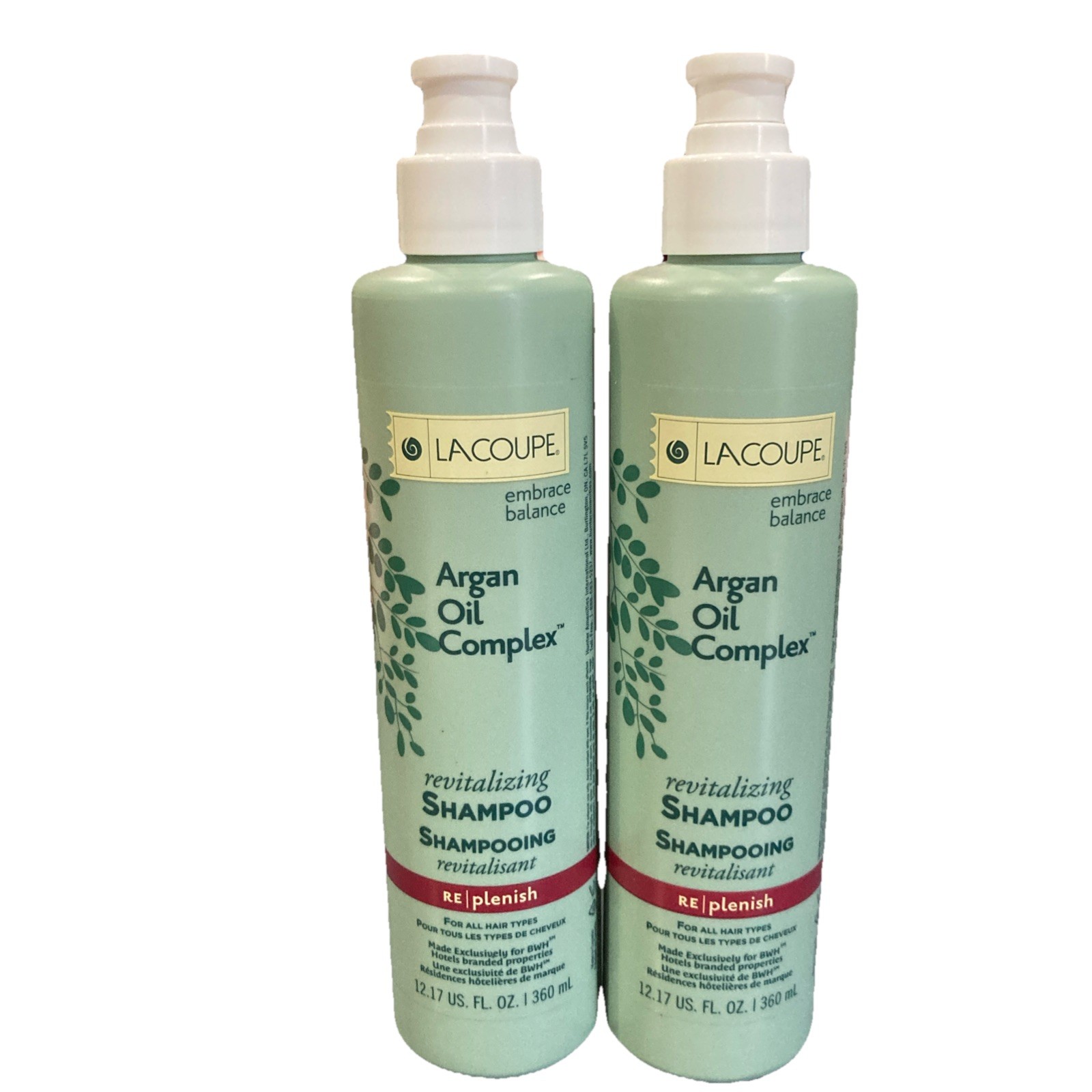 2 Pack LaCoupe Argan Oil Complex Shampoo For All Hair Types 12.17 FL Oz