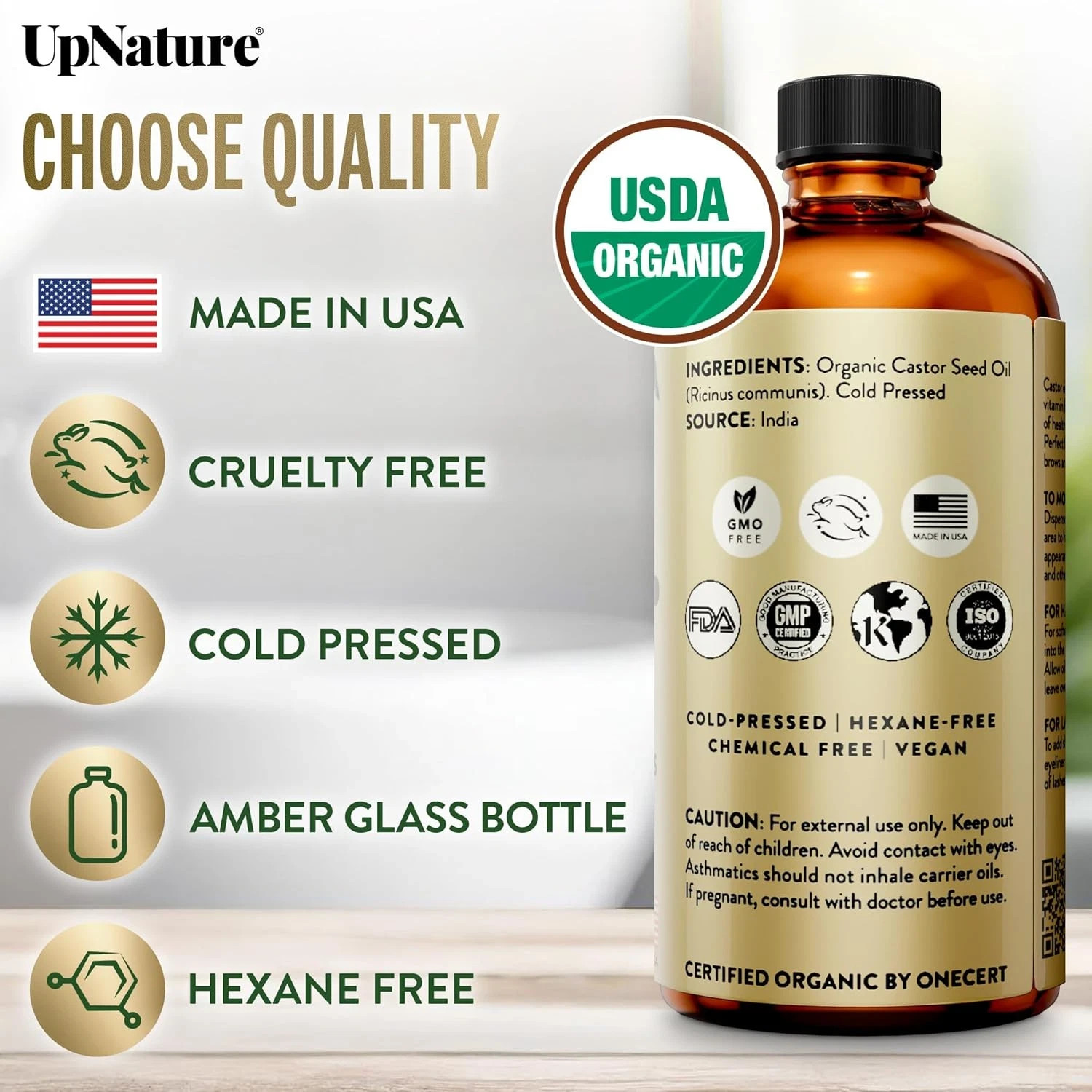 CASTOR OIL – Cold Pressed Hair Skin Scalp Nails Deep Hydration Moisturizer 16 oz