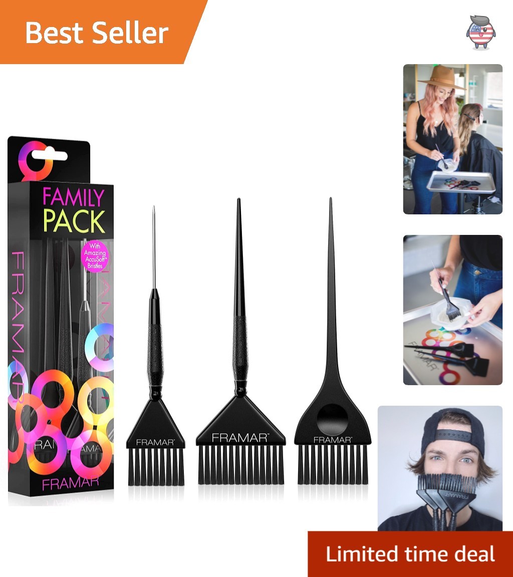 Black Hair Dye Brush Kit with Tapered Edges for Elusive Color Perfection