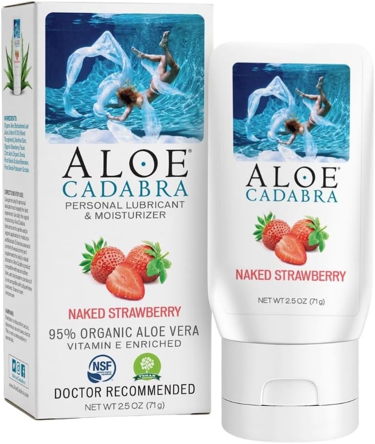 Aloe Cadabra Strawberry Personal Lubricant 2.5oz Organic Aloe pH Balanced
