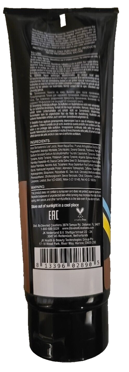 Devoted Creations DC Accelerator Dark Tanning Lotion Indoor/Outdoor 8.5 oz