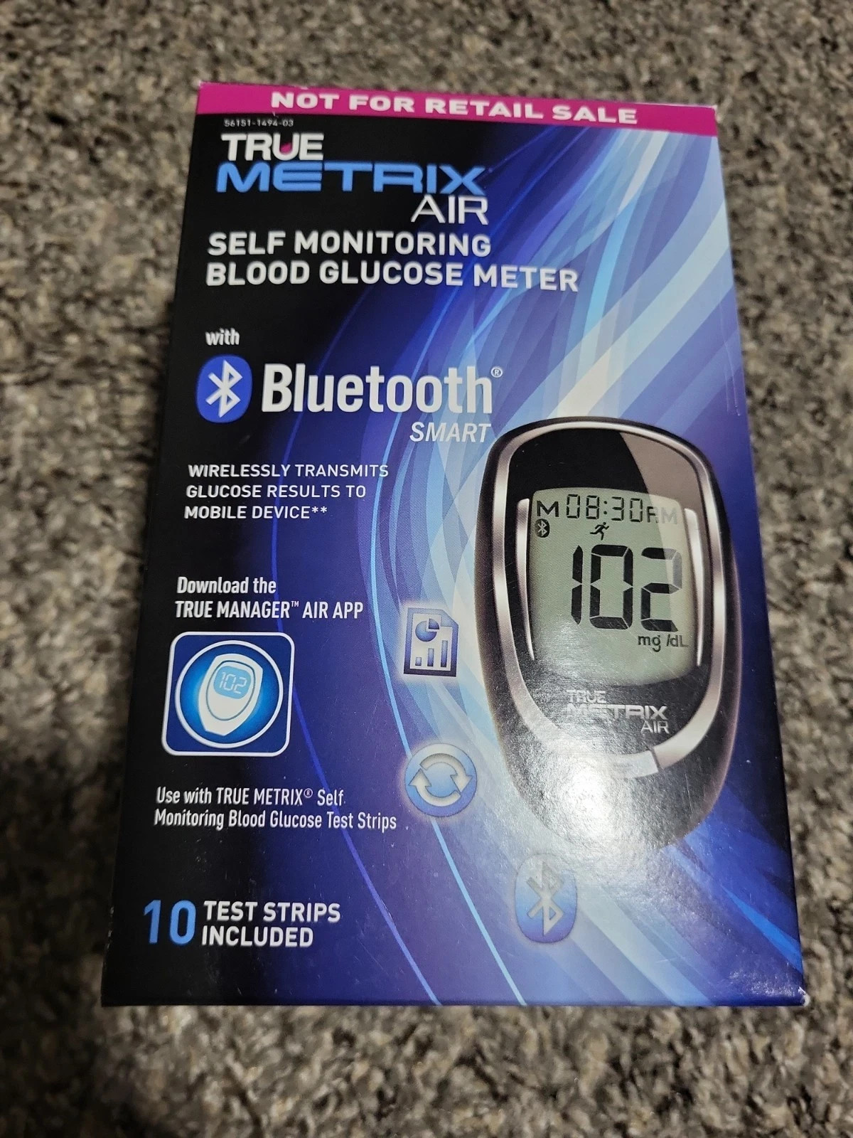 True Metrix AIR Self Monitoring Bluetooth Blood Glucose Meter