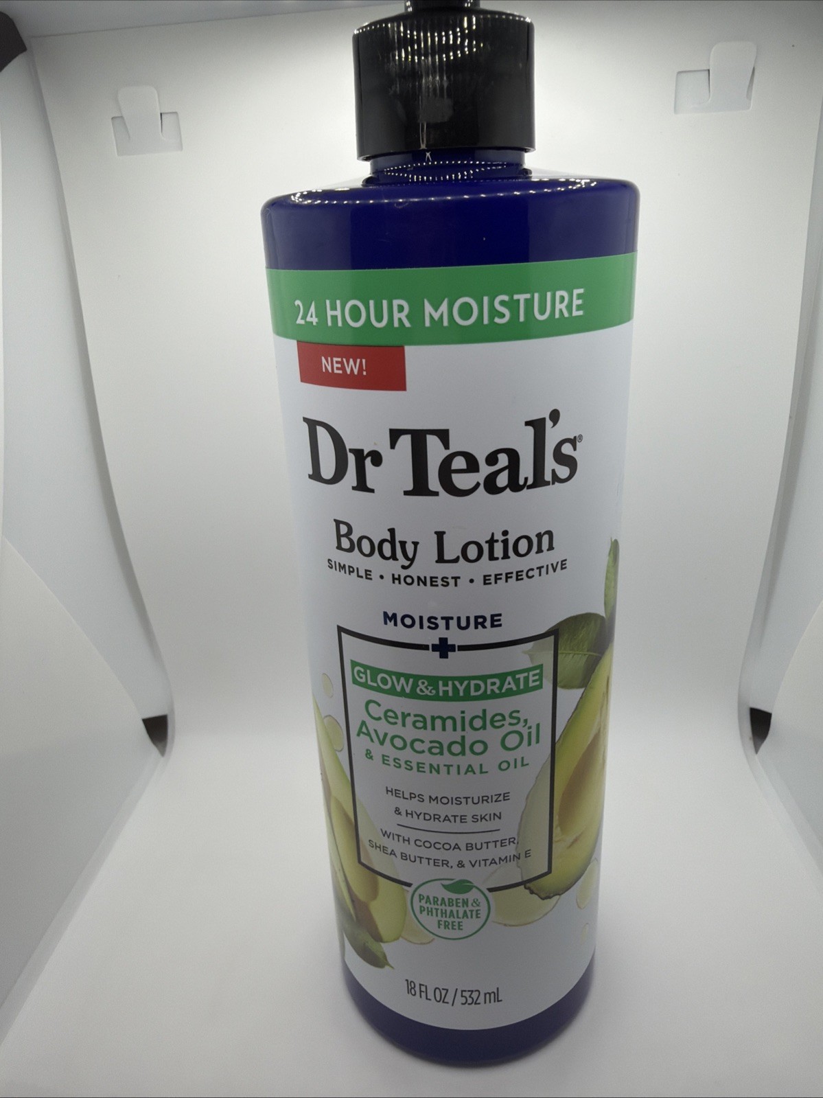 Dr Teal’s Glow & Hydrate Body Lotion Ceramides Avocado Oil 18 FL oz NEW