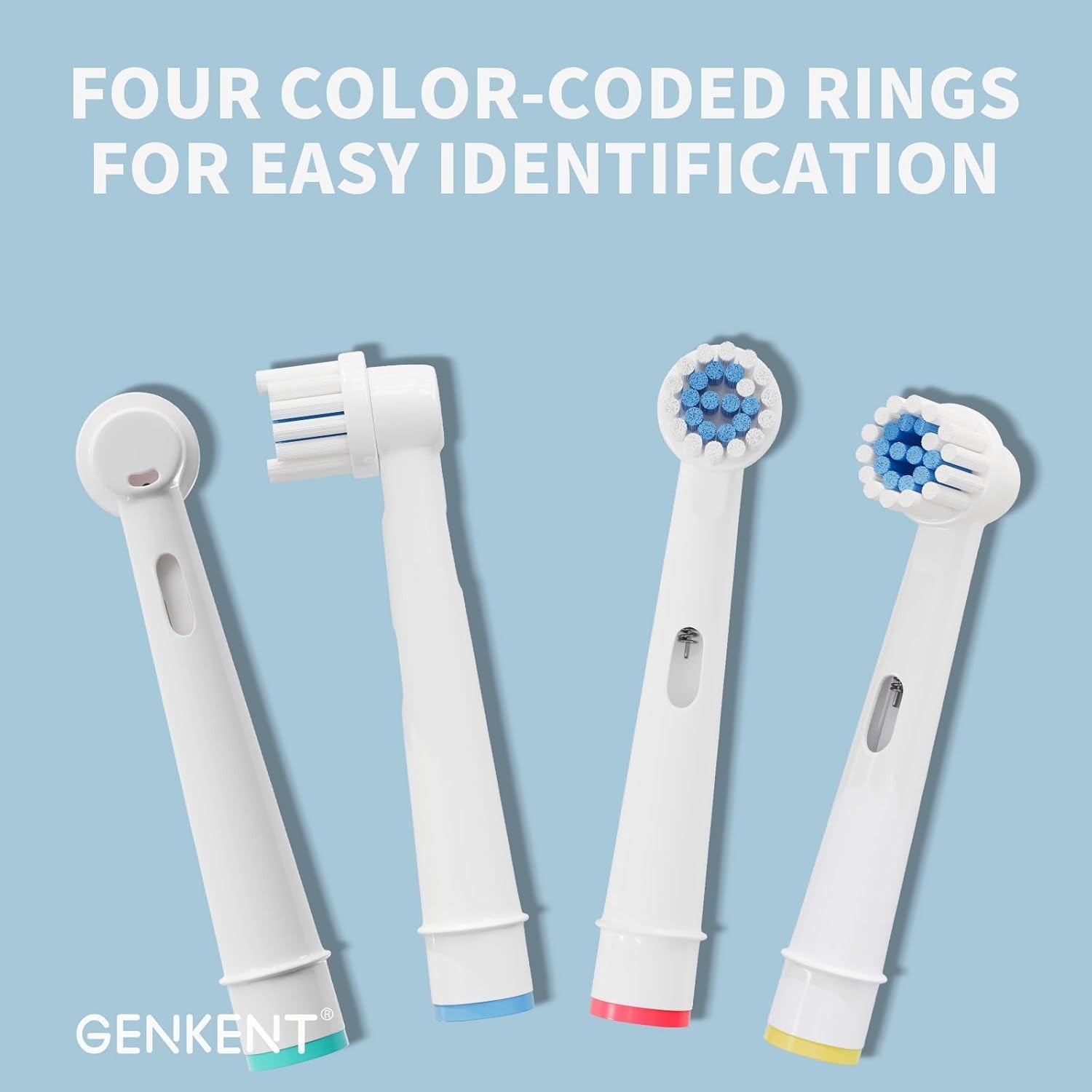 GENKENT 20PCS Extra Soft Replacement Brush Heads Compatible with Oral-B Braun
