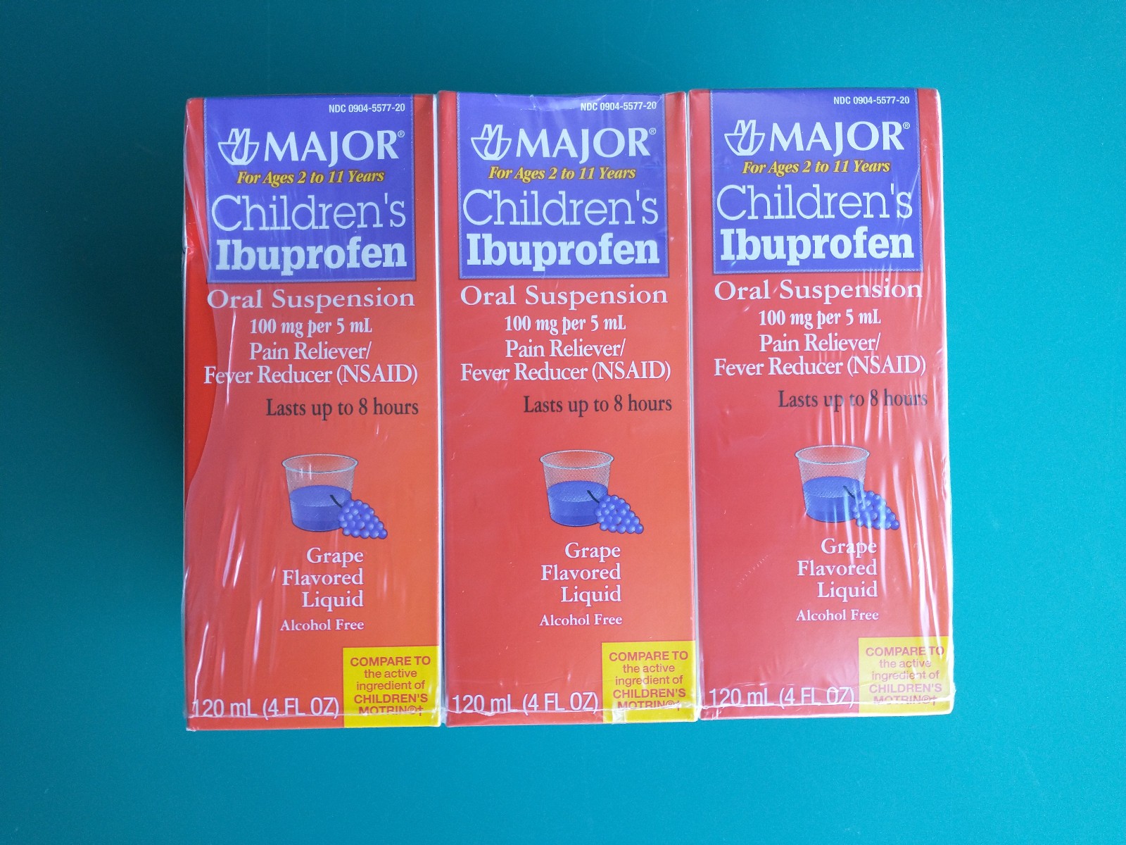 Major Children’s Ibuprofen Oral Suspension 100mg/5mL Grape Flavor 4oz – Lot of 6