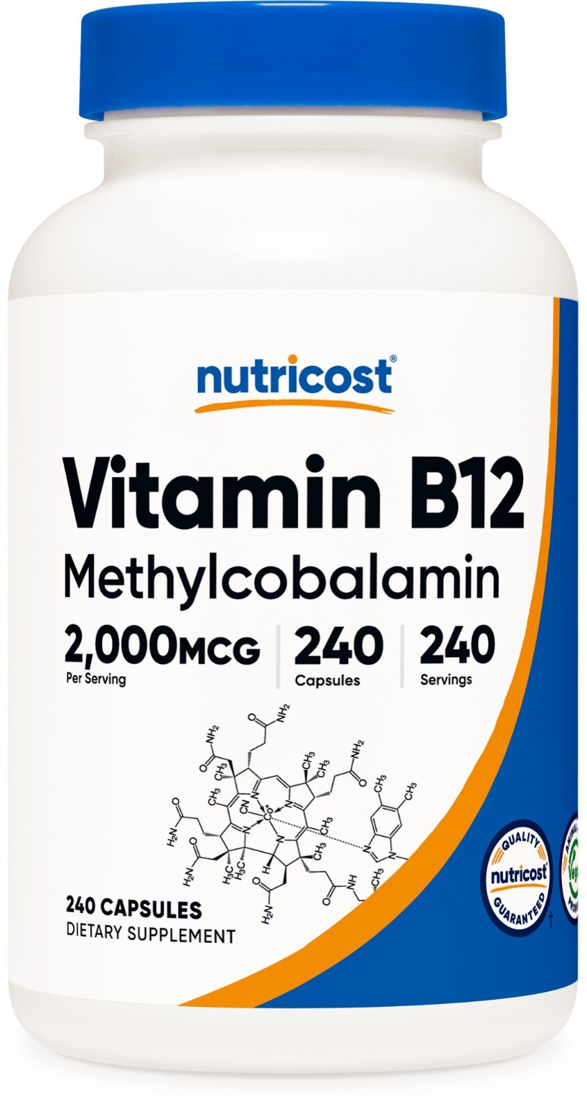 Nutricost Vitamin B12, 2000mcg, 240 Capsules – Non-GMO & Gluten Free