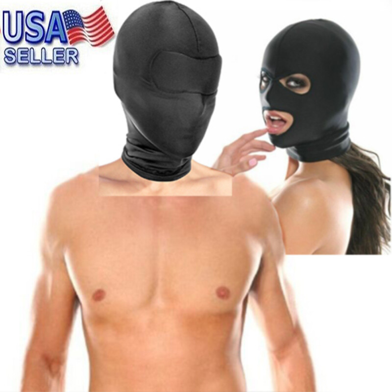 Spandex Full Hood Face Head Hood Cover Role Play Sexy Unisex Mask Slave Costume