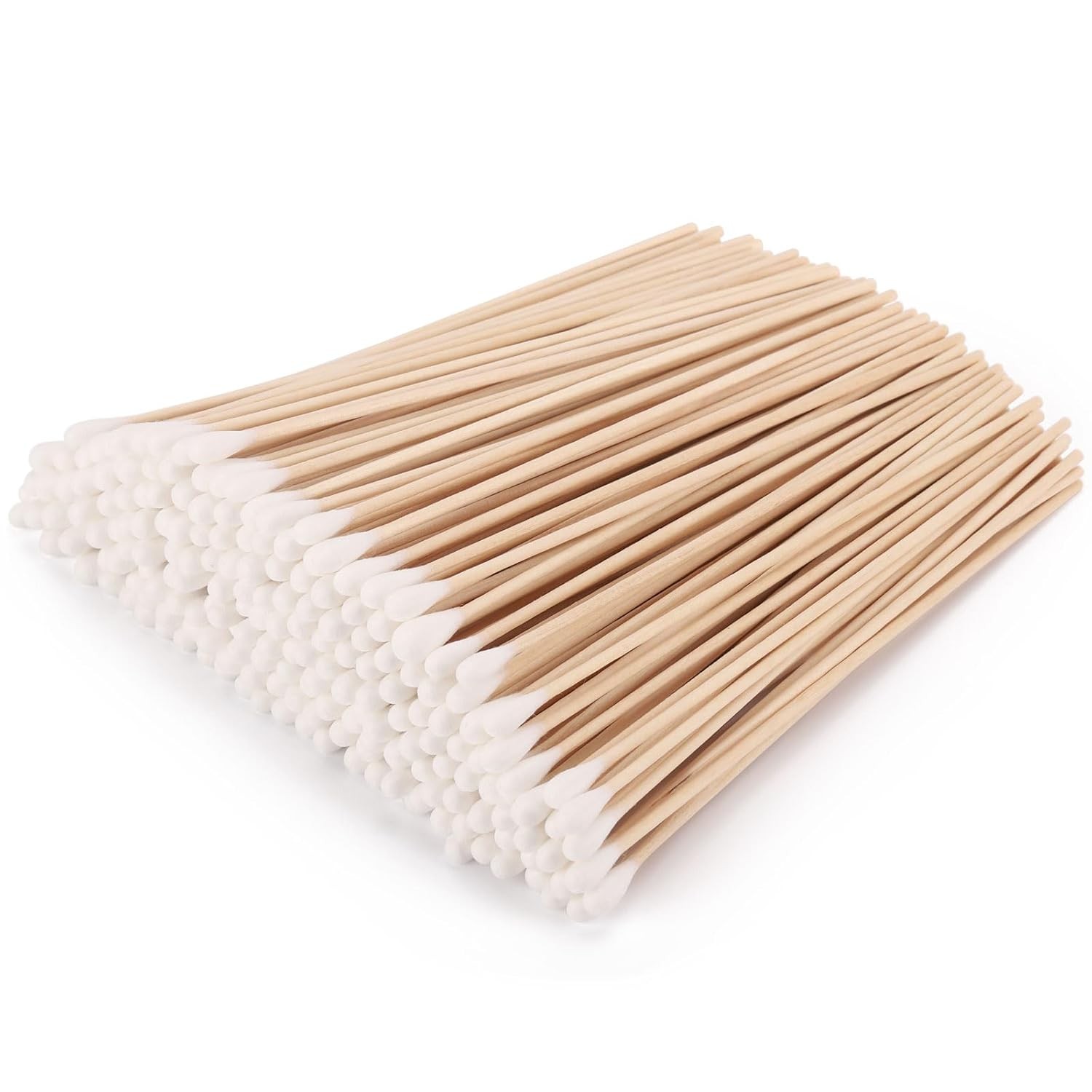 1200 Count 6 Inch Long Cotton Swabs with Wooden Sticks, Cleaning Cotton Sticks
