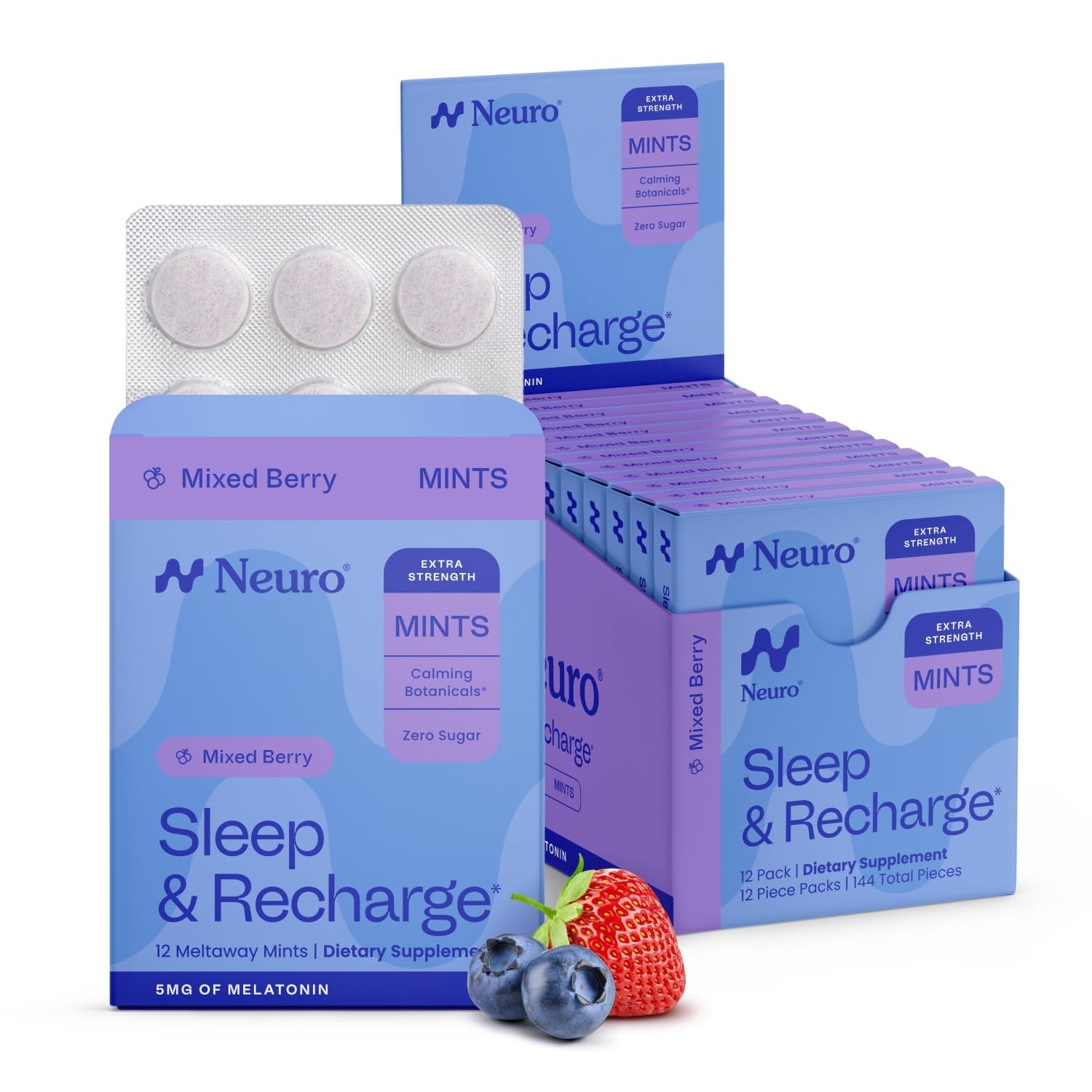 Sleep Aid Melatonin Mints 5mg – Chamomile Elderberry Relaxation Travel Essential