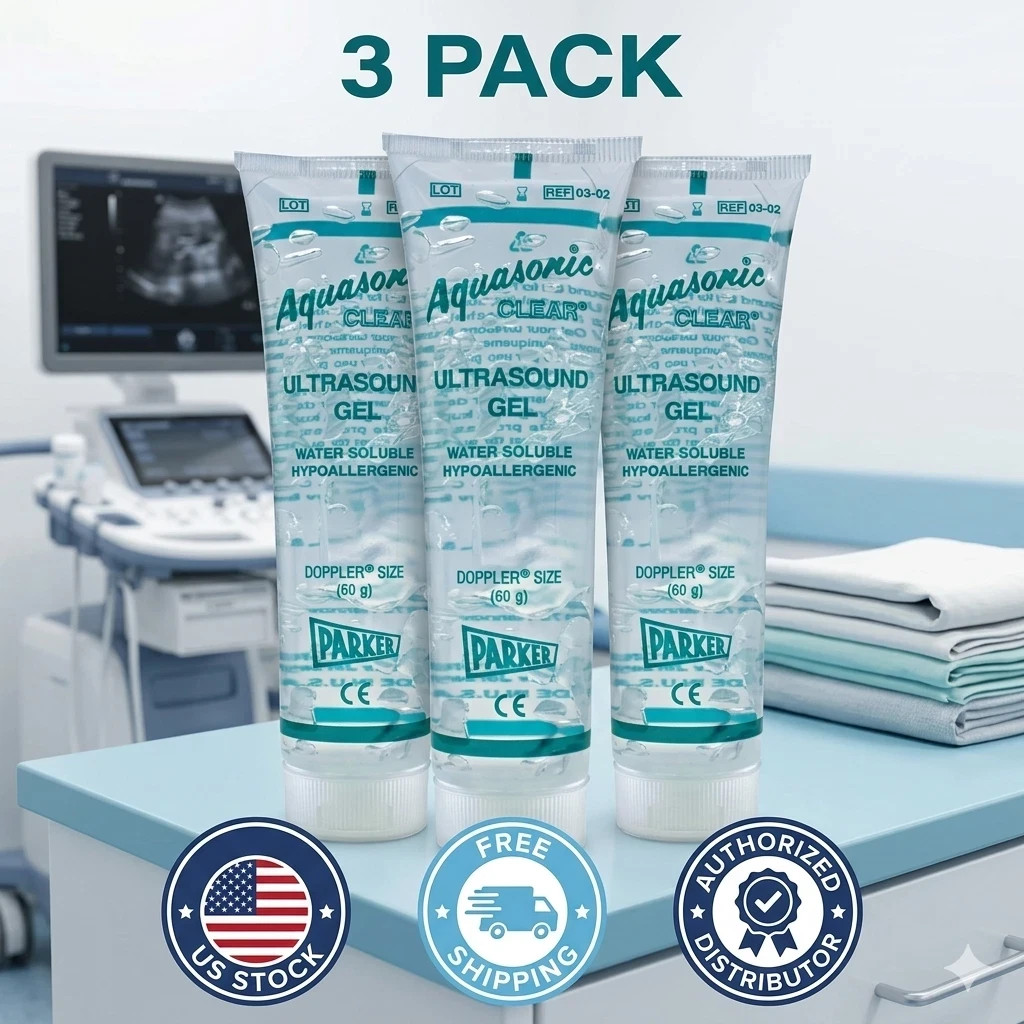 3 Pack Parker Aquasonic Clear Ultrasound Gel 60g Hypoallergenic