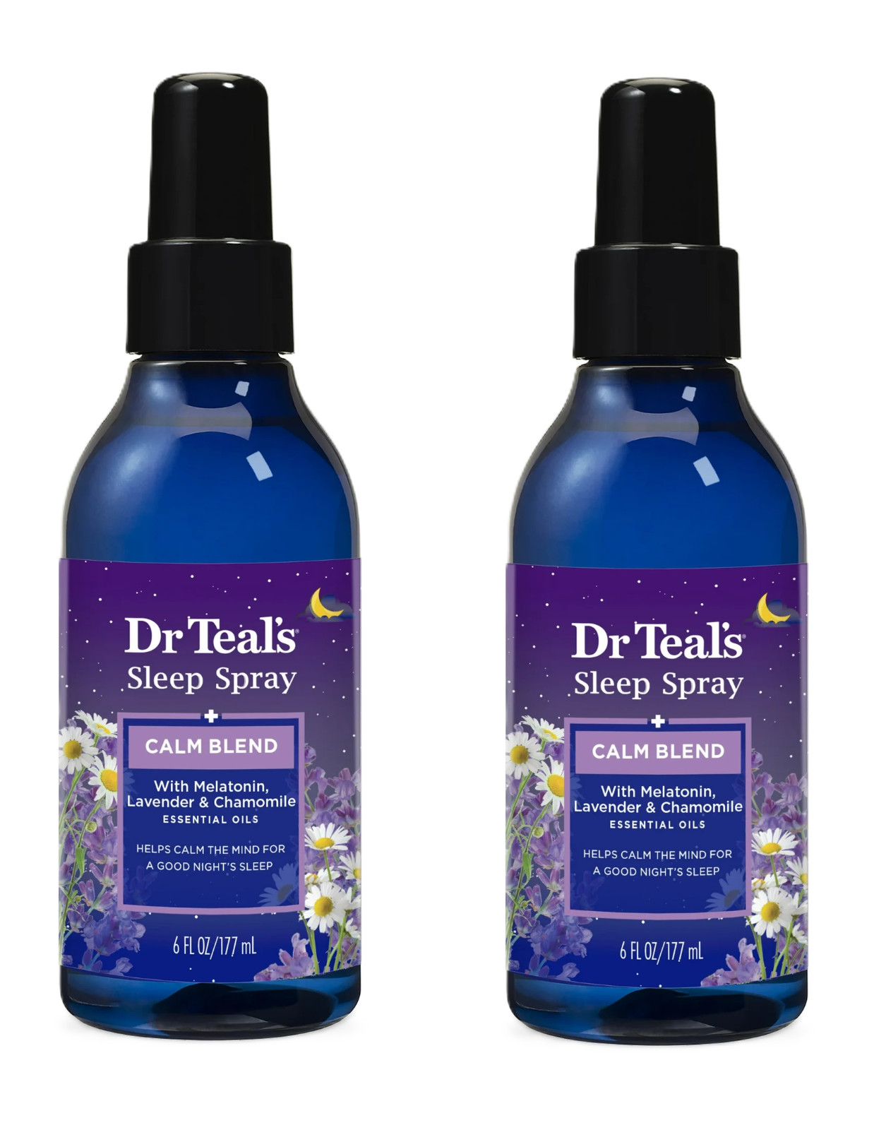 Dr Teal’s Sleep Spray with Melatonin & Essential Oils, 6 fl oz (2 Pack)