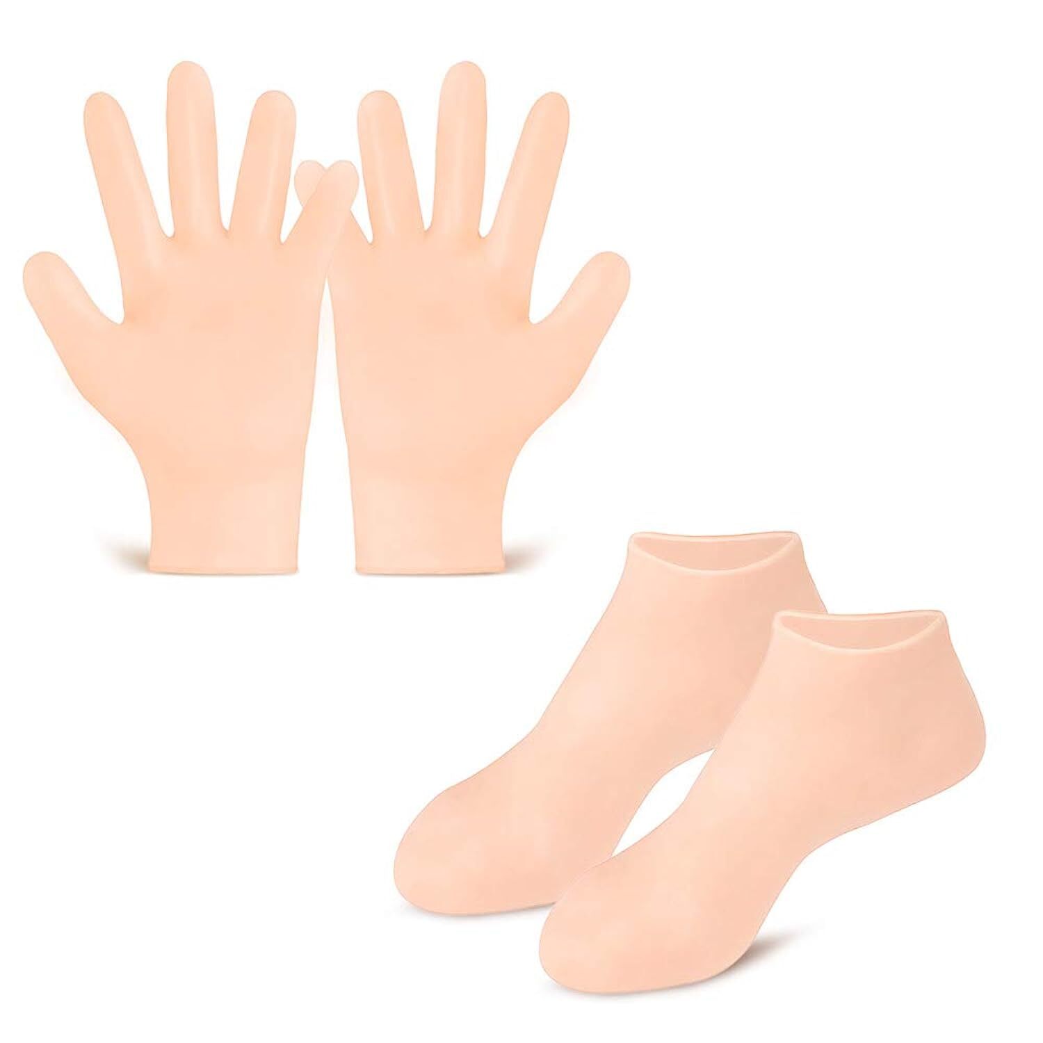 2× Moisturizing Silicone Gloves & Foot Care Socks Hand Spa Pedicure Hydrating US