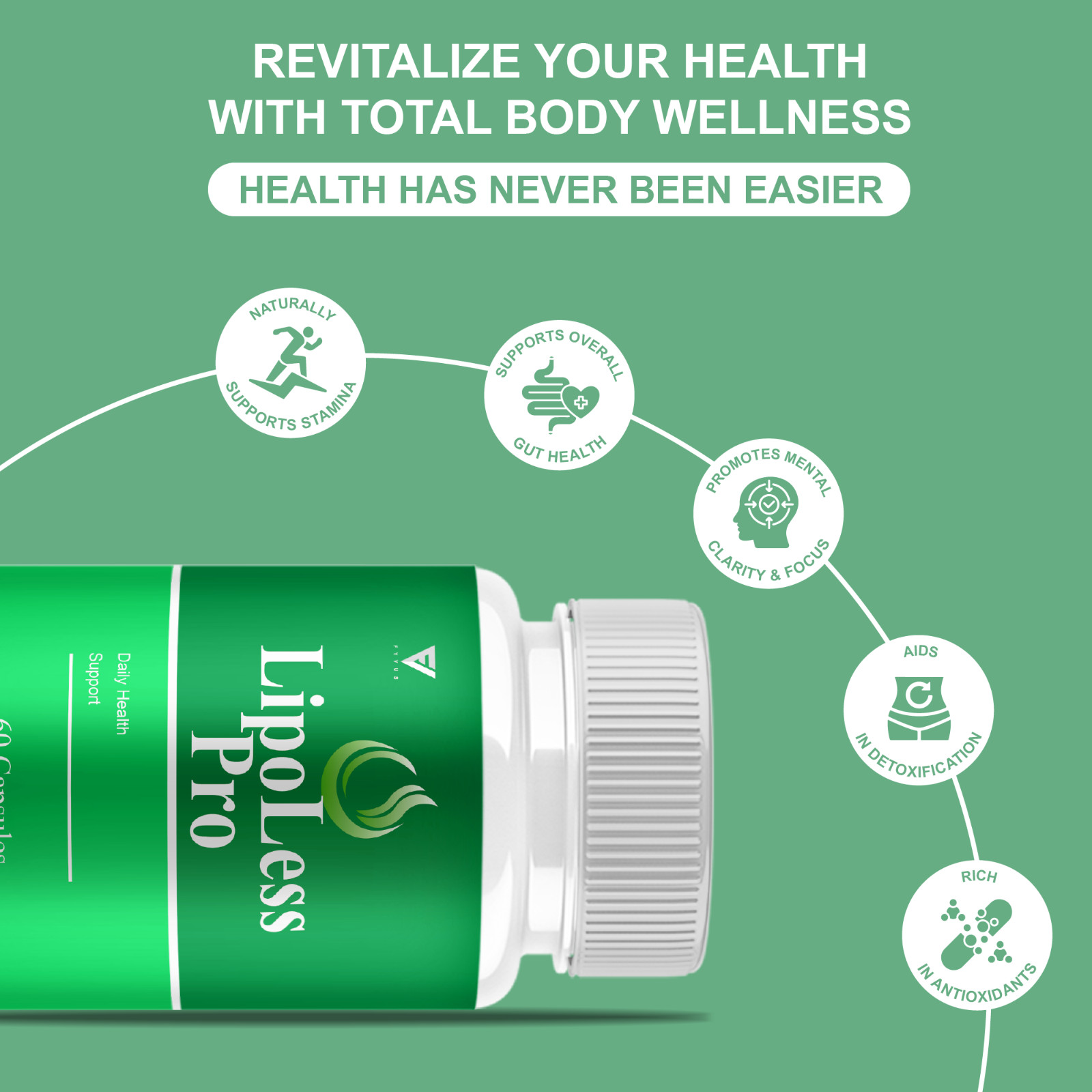 (5 Pack) Lipoless Pro Capsules, Lipoless Advanced Health Formula (300 Capsules)