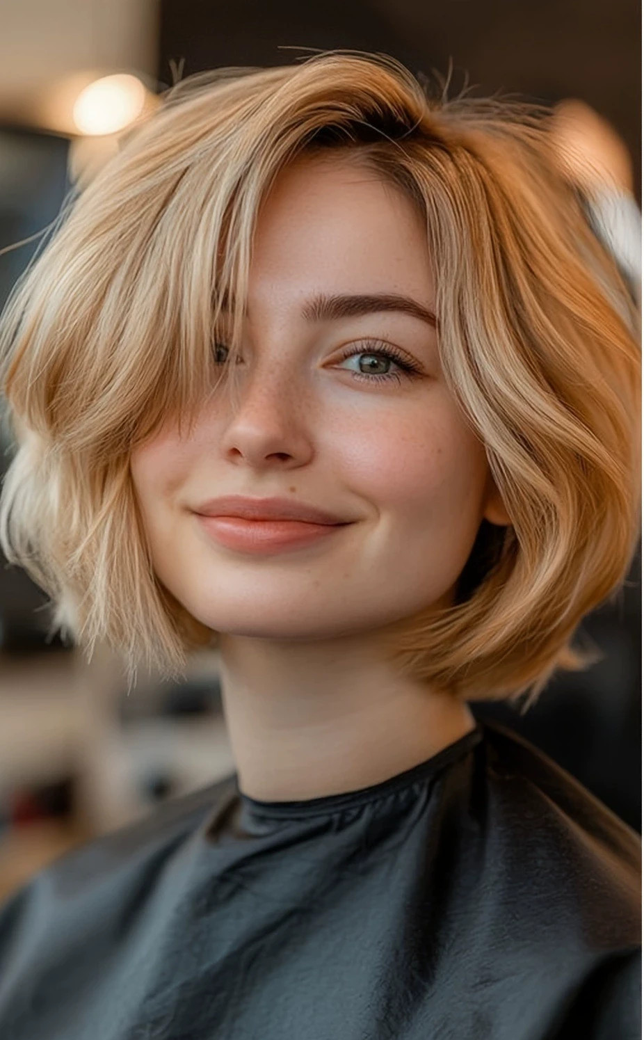 Short Bob Ombre Light Strawberry Blond Highlight Lace Front 100% Human Hair Wigs