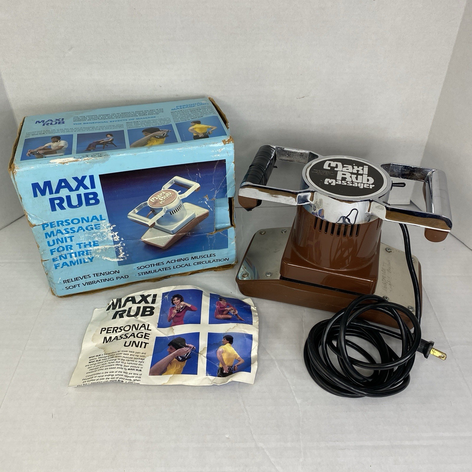 Vintage Maxi Rub Personal Body Massage Unit with Box And Manual MR2