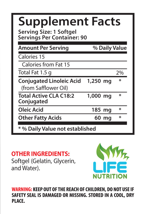 Simple natural weight loss – CLA 2495MG – safflower CLA pills 2B