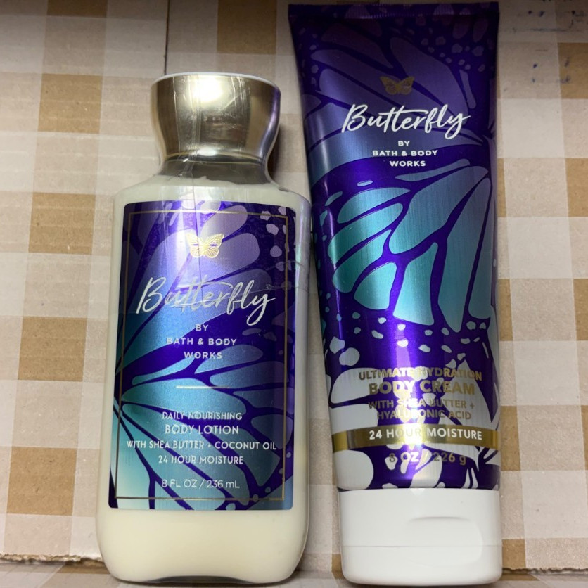 Bath & Body Works Butterfly Body Lotion & Cream Set 24 Hour Moisture Shea