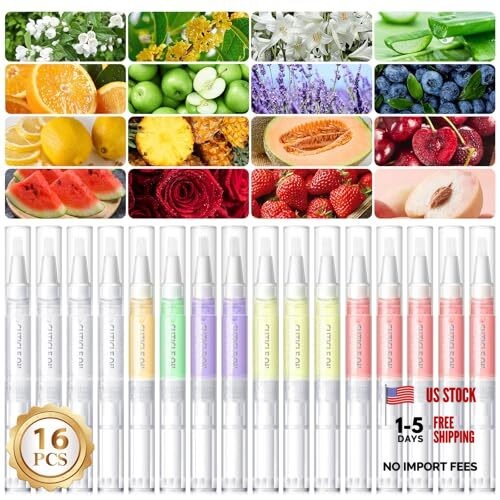 16 PCS Cuticle Oil Pen for Nails Cuticle Revitalizer Oil 16pcs Multi Color