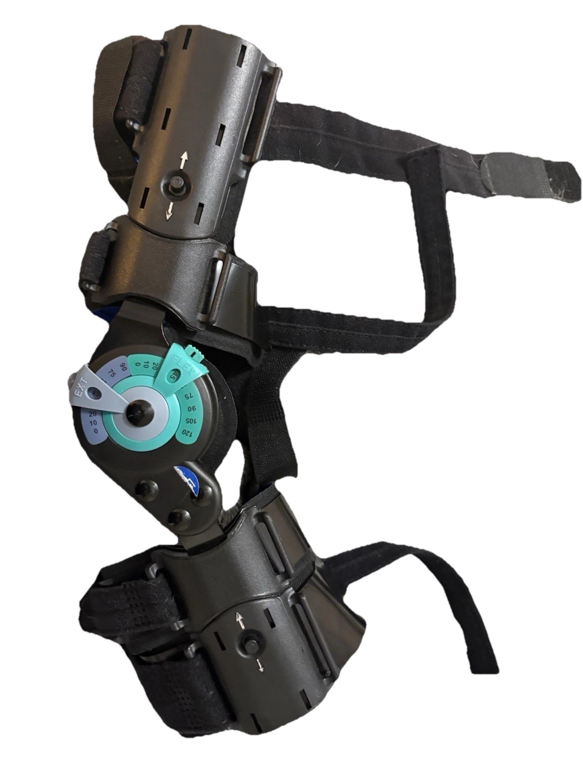 Adjustable Hinged Elbow Brace Stabilization Support w/ Straps ROM Dial Black