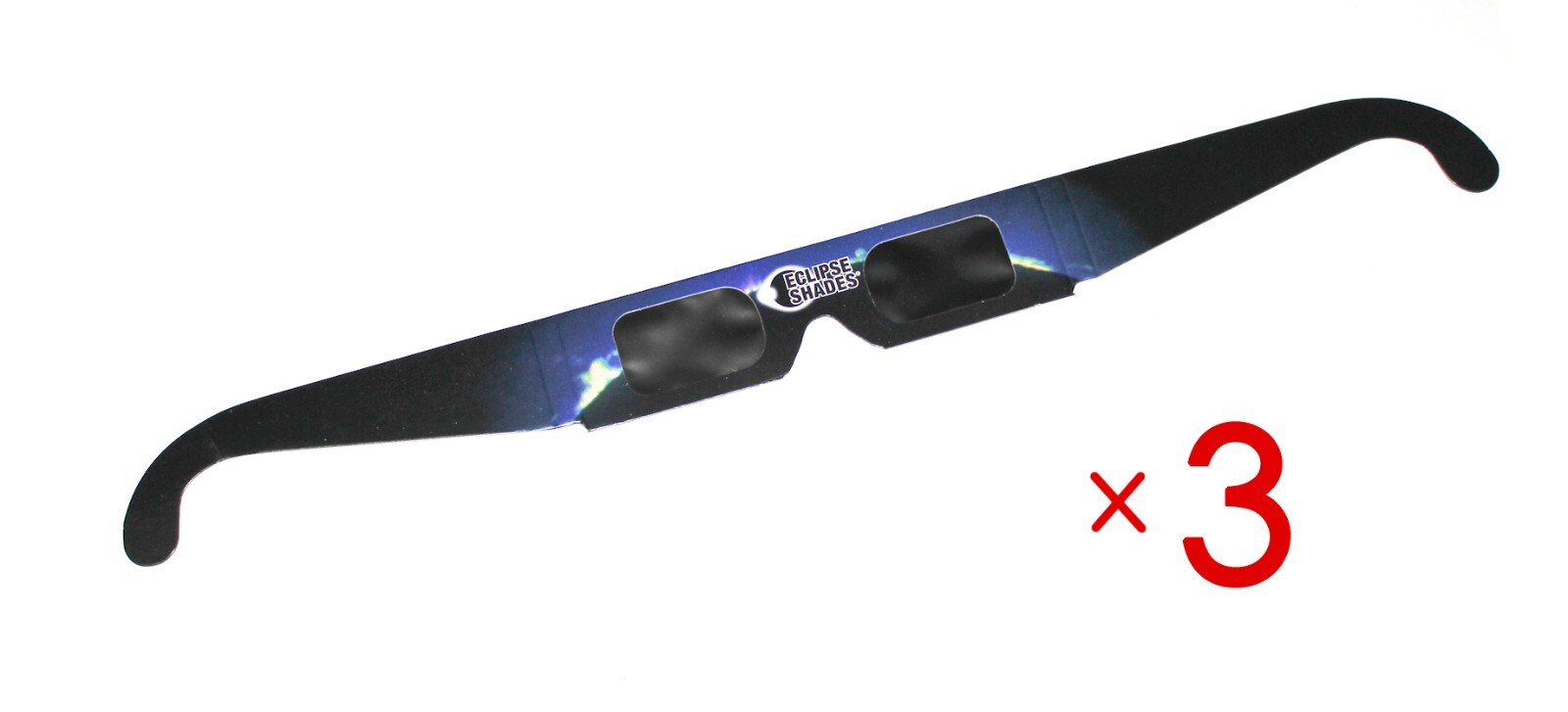 Lot of 3 NEW Total Solar Eclipse Shades Glasses Safe Viewing ISO certified 2024