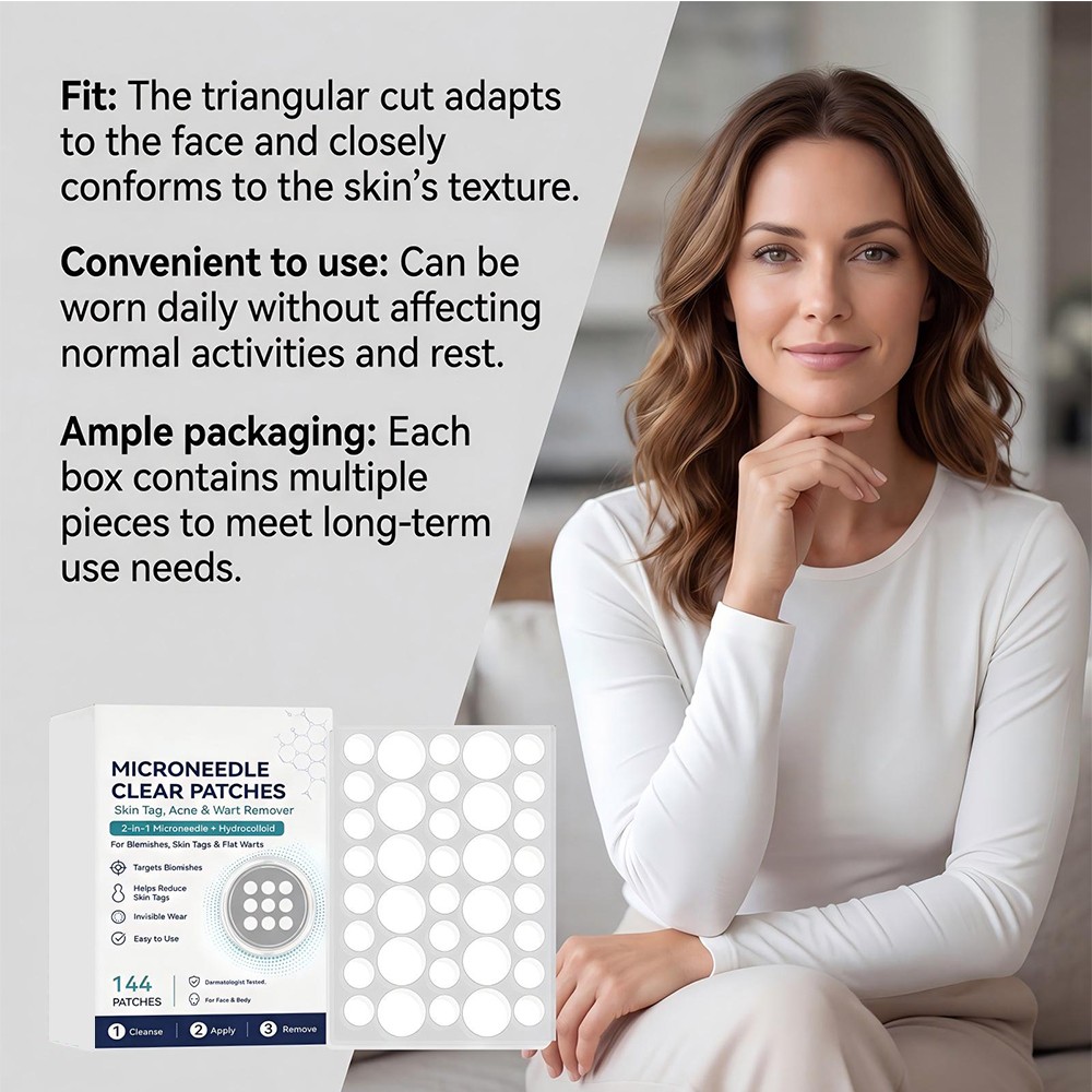 Microneedle Clear Patches, 2-in-1 Microneedle &Hydrocolloid Patch Blemish Care
